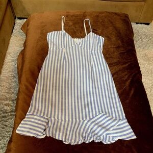 Sim & Sam Blue White S lined Striped dress Coastal Scandi Girl Normcore Preppy